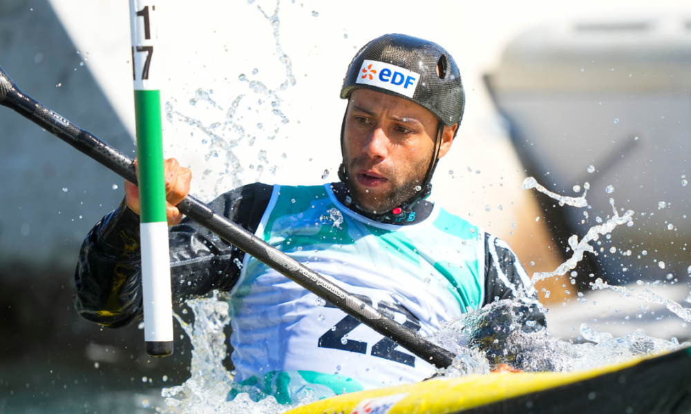 Mathurin Madoré et Benjamin Renia sur le podium du kayak cross individuel aux Championnats d’Europe